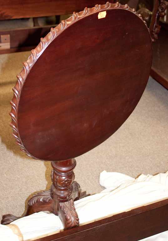 Appraisal: Chippendale style mahogany tilt-top candlestand Estimate - No condition report