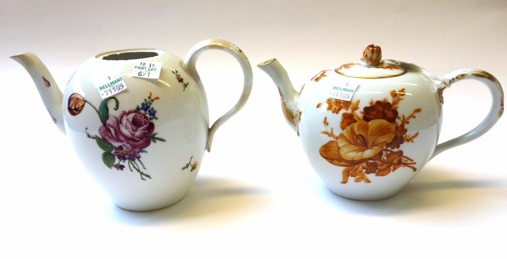 Appraisal: A Meissen Marcolini period bulllet shaped teapot and cover circa