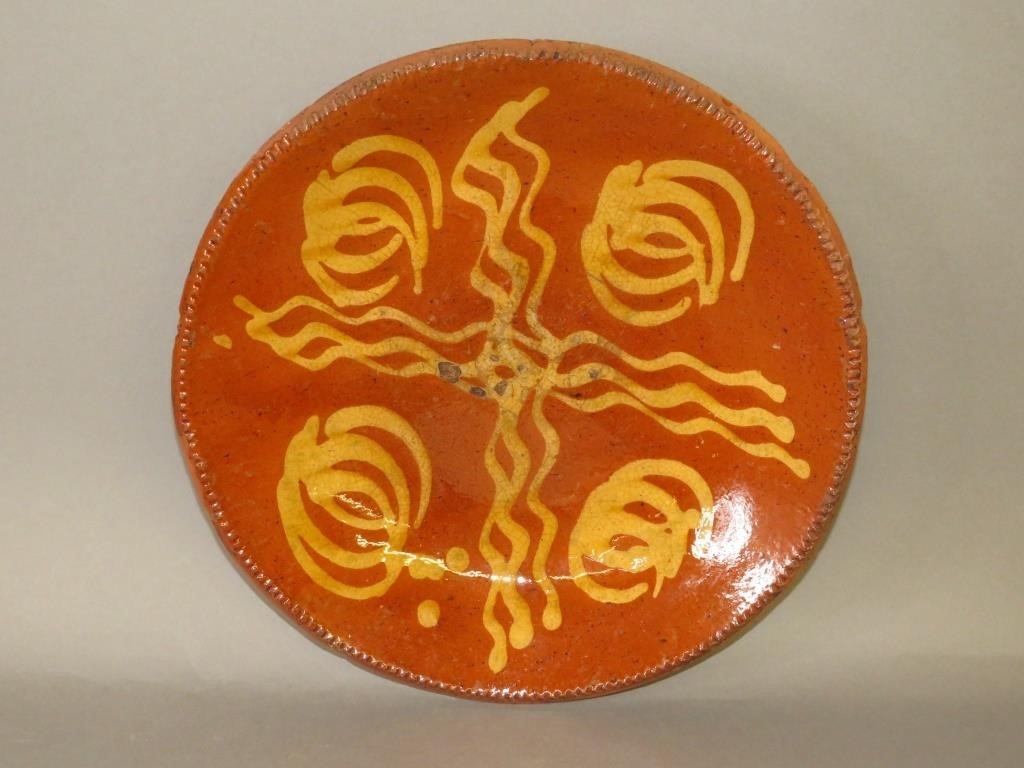 Appraisal: PA SLIPWARE DISHca PA slipware drape molded dish with a