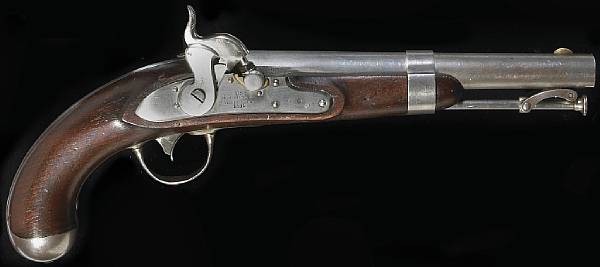 Appraisal: A U S Model R Johnson percussion martial pistol with