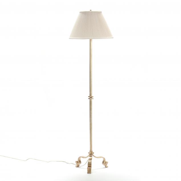 Appraisal: ROSE TARLOW SILVERED METAL FLOOR LAMP Late th century double