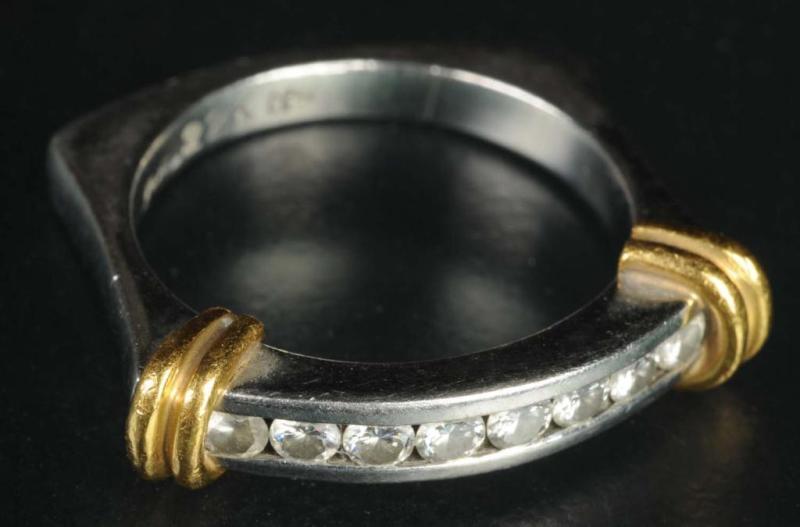 Appraisal: Antique Jewelry Platinum Diamond Ring Description Ring has yellow gold