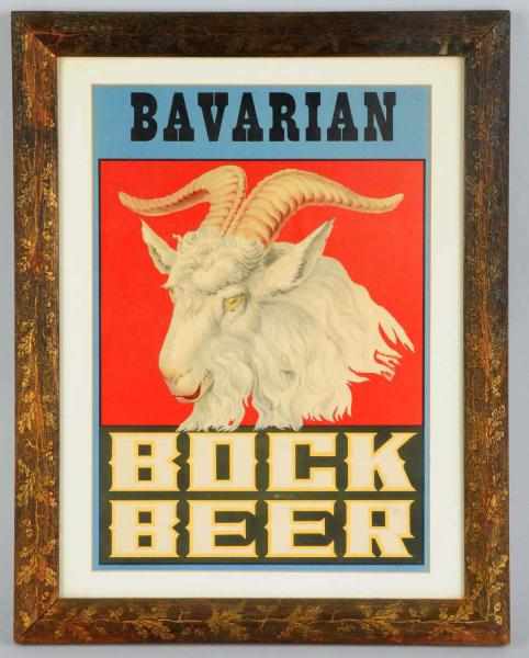 Appraisal: Bavarian Bock Beer Lithographed Poster Professionally framed and matted One