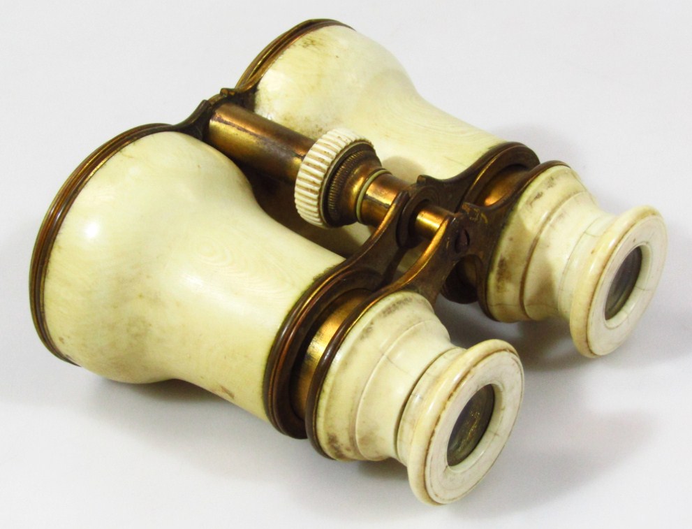 Appraisal: A pair of late thC early thC ivory framed binoculars