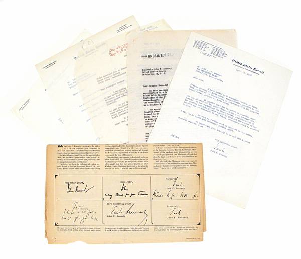 Appraisal: KENNEDY JOHN FITZGERALD Typed Letters Signed secretarially or by autopen