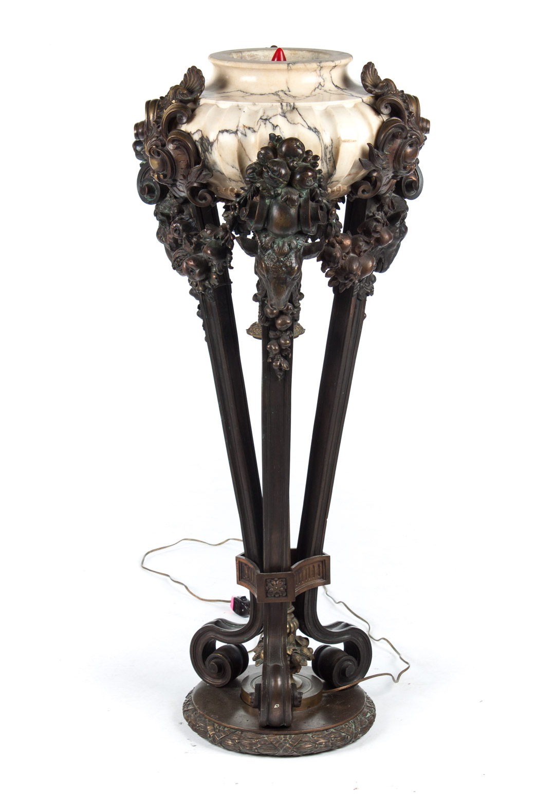 Appraisal: Louis XIV style bronze and marble torchere late th early