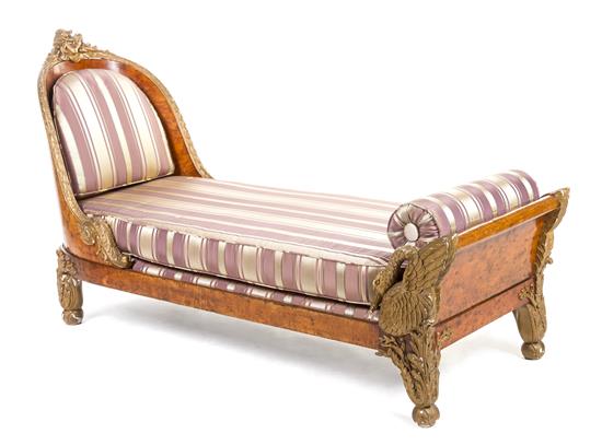 Appraisal: Sale Lot A Continental Burlwood and Partial Gilt Chaise having