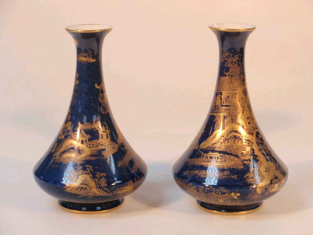 Appraisal: A pair of Wilton ware vases of swept bellied form