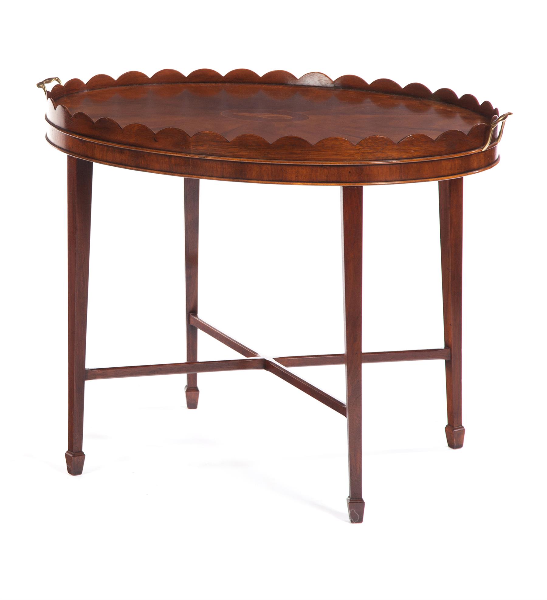 Appraisal: HEPPLEWHITE-STYLE COFFEE TABLE BY BAKER Second half- th century mahogany