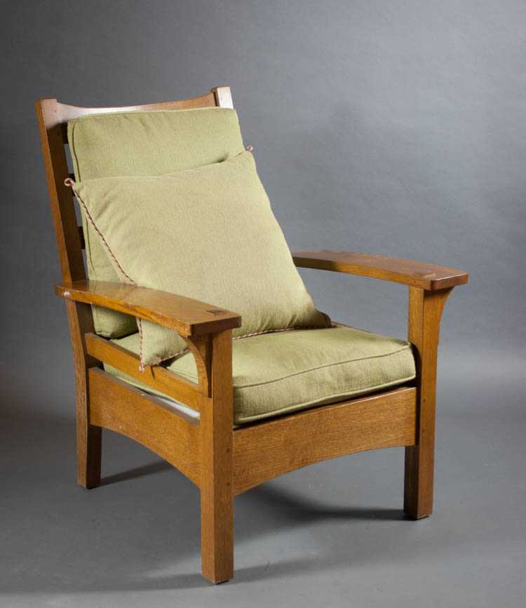 Appraisal: STICKLEY OAK LOUNGE CHAIR L J G Stickley Co Manlius