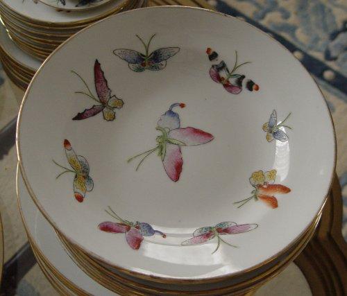 Appraisal: JAPANESE PORCELAIN WARE HAND DECORATED BUTTERFLY AND MOTH CHINA Approx