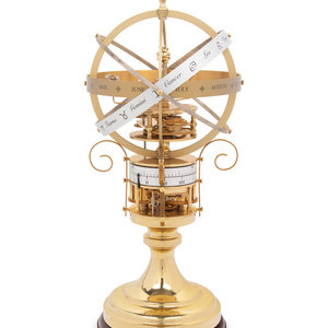 Appraisal: An English Brass Combination Orrery Armillary Sphere and Annular Clock