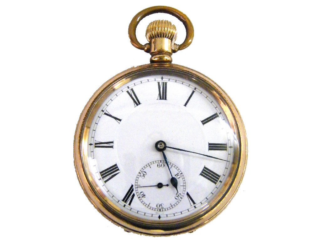 Appraisal: Swiss lever gold plated pocket watch jewels three position adjusted