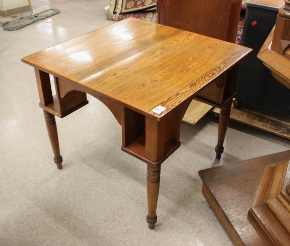 Appraisal: COUNTRY OAK GAME TABLE American c having a square top