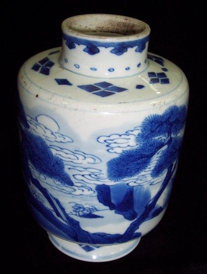 Appraisal: A Chinese blue and white vase Kang Xi - painted