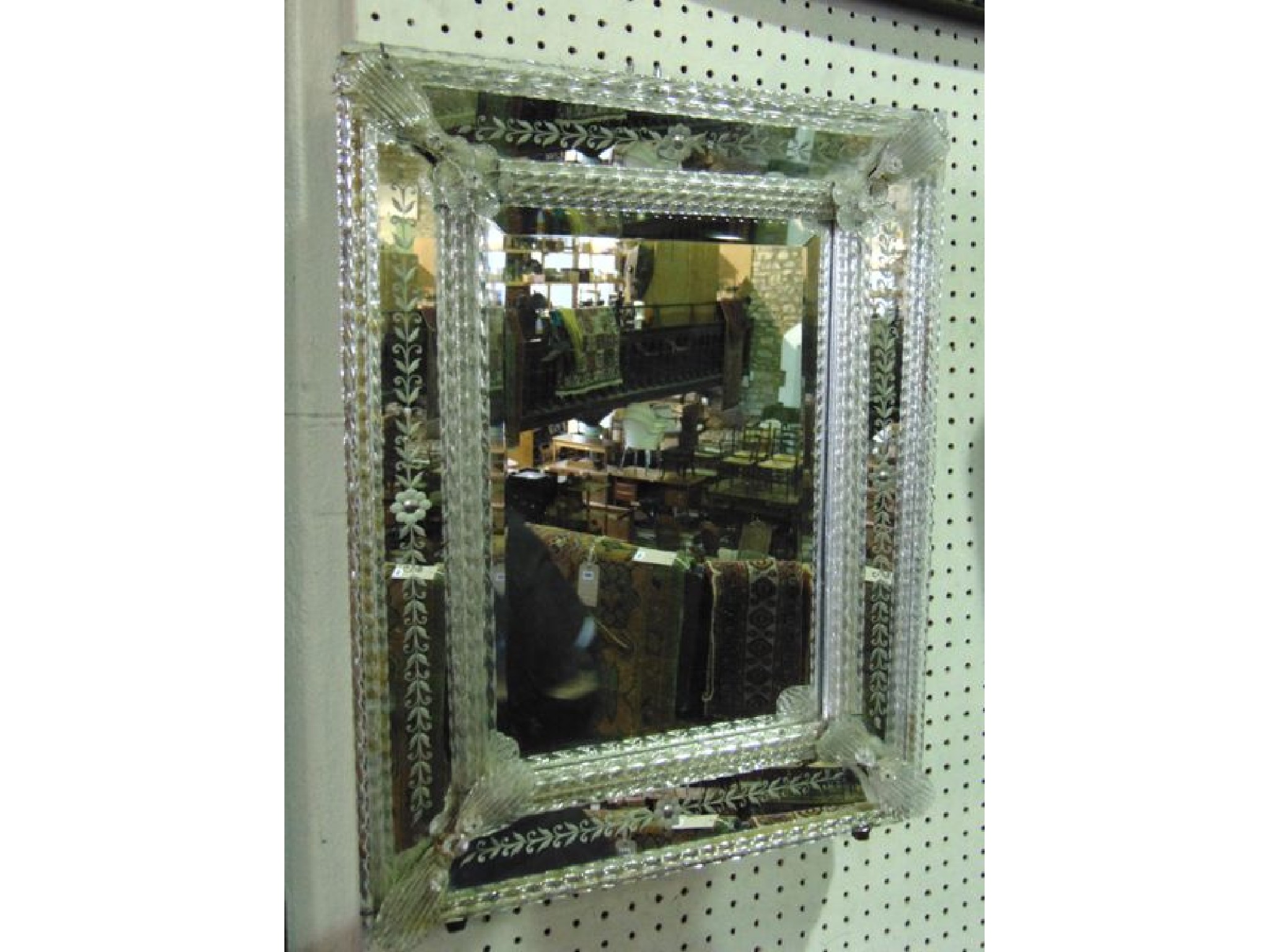 Appraisal: A Venetian glass easel framed dressing table mirror of rectangular