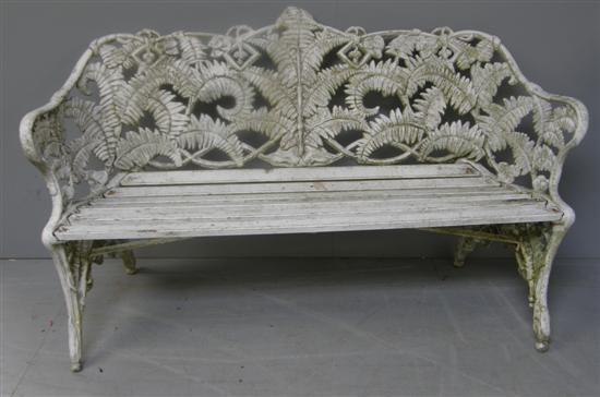 Appraisal: Cast metal white painted fern and blackberry pattern garden seat