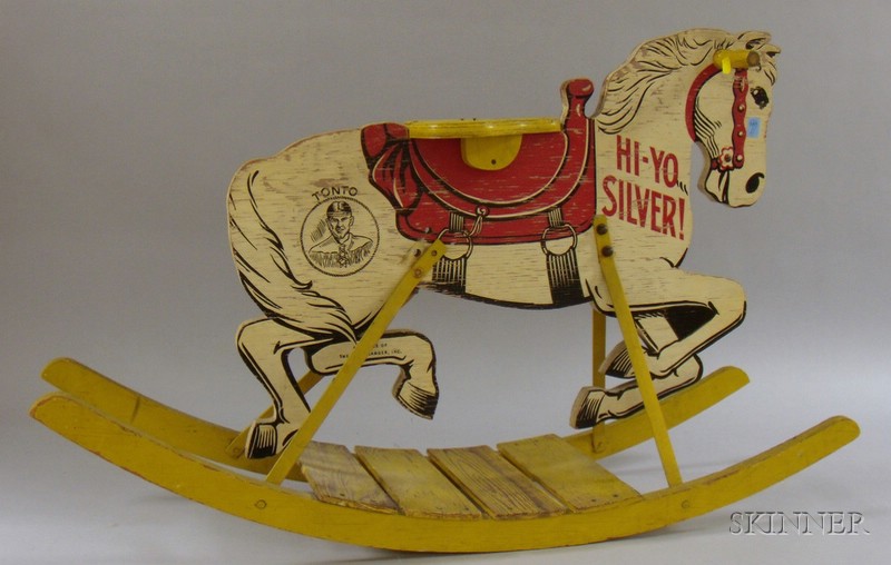 Appraisal: Mengel Painted Wood Lone Ranger Rocking Horse overall ht lg