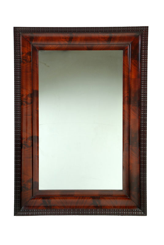 Appraisal: EMPIRE MIRROR American mid th century mahogany veneer Ogee frame