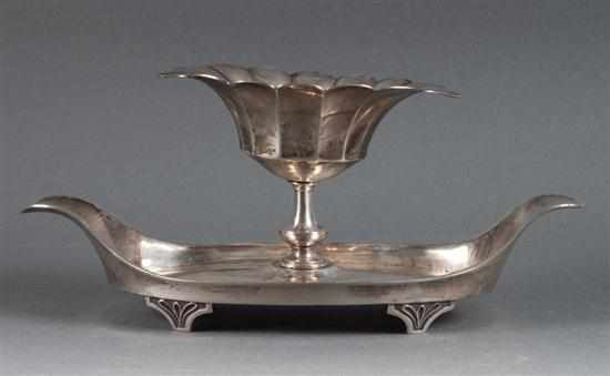 Appraisal: Mexican neoclassical coin silver bowl on stand th century with