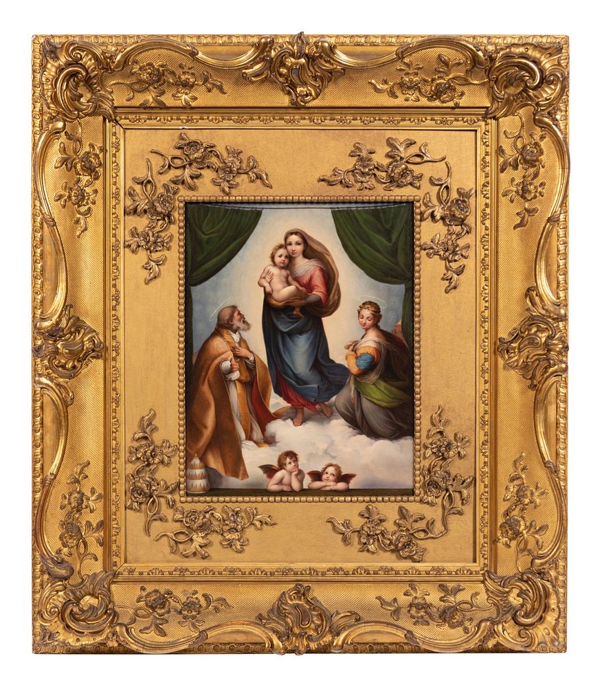 Appraisal: A Berlin K P M Porcelain Plaque after Raphael's Sistine