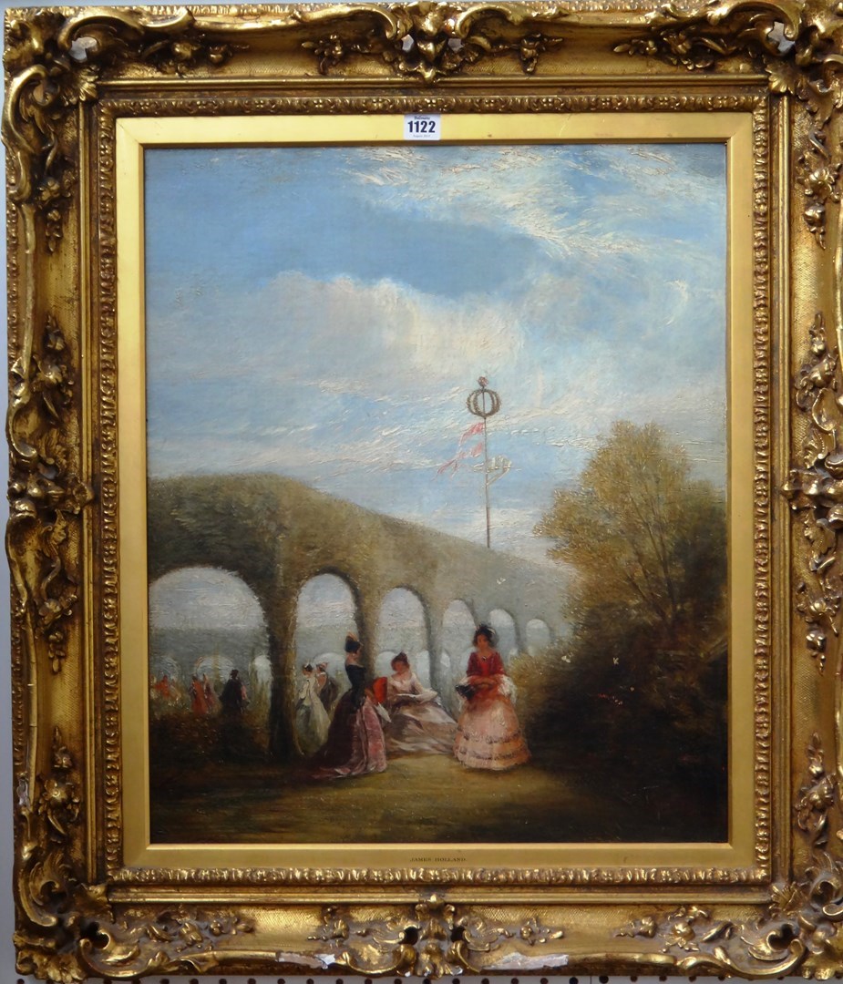 Appraisal: James Holland - Spanish women and a Maypole in a