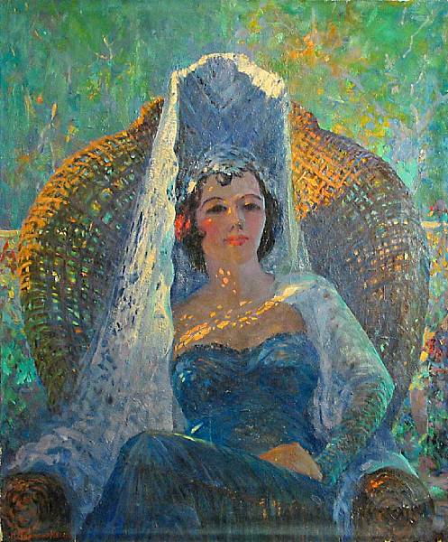 Appraisal: Harry Raymond Henry American - The lace mantilla signed 'H