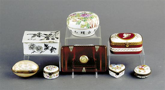 Appraisal: Collection miniature boxes first half th centuryfour French porcelain two