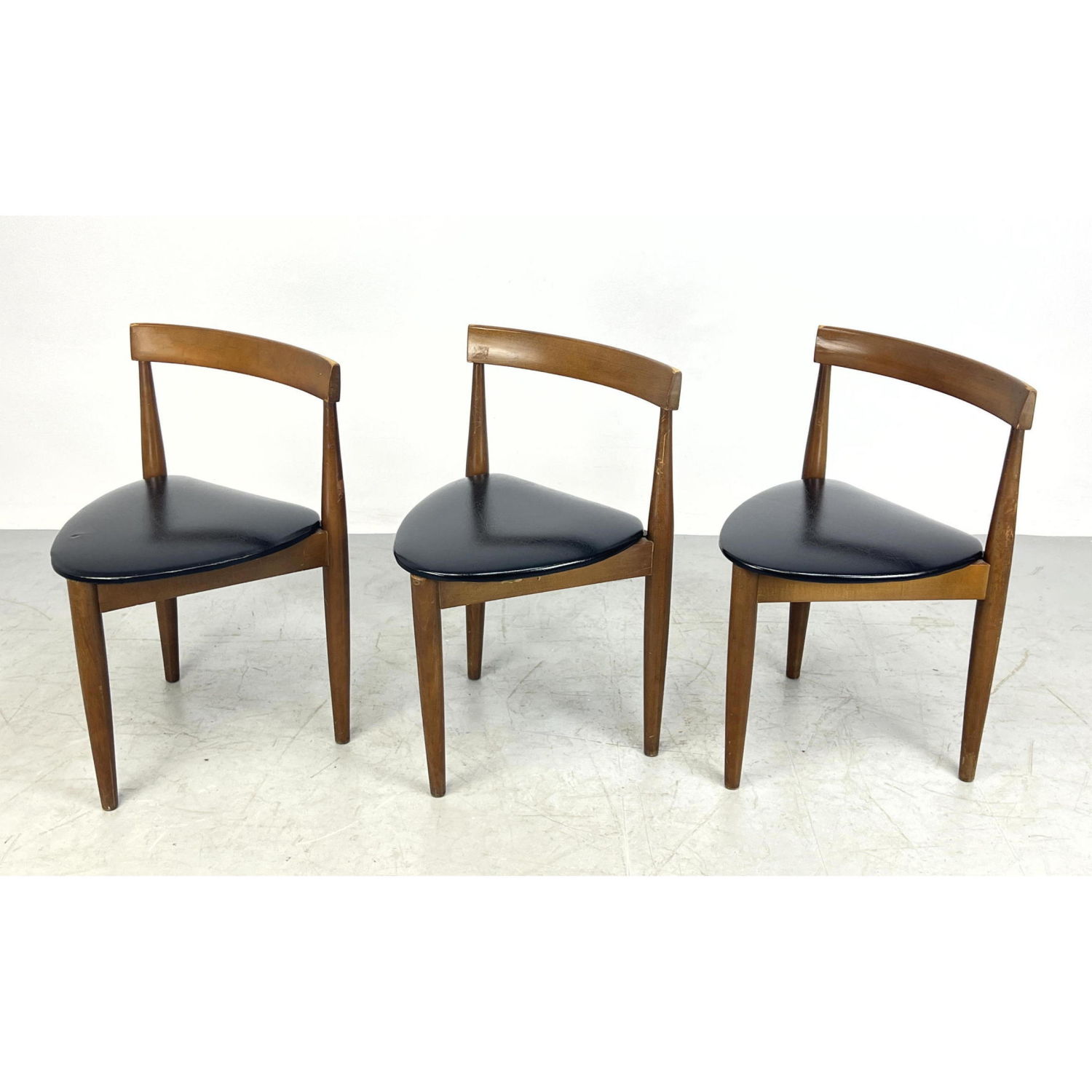 Appraisal: Set HANS OLSEN Style Triangular Side Chairs These were designed