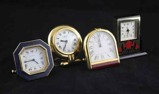 Appraisal: A late 's Cartier gilt metal mounted quartz ''Pendulette Romane''