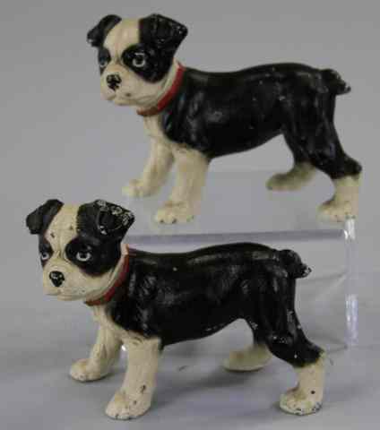 Appraisal: LOT OF TWO BOSTON TERRIER PUP BOOKENDS Hubley cast iron