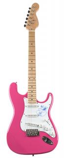 Appraisal: Jamie Cullum Signed Guitar Pink-finish electric six-string guitar signed in