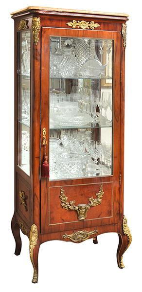 Appraisal: A LOUIS XVI STYLE GILT METAL MOUNTED VITRINE with a