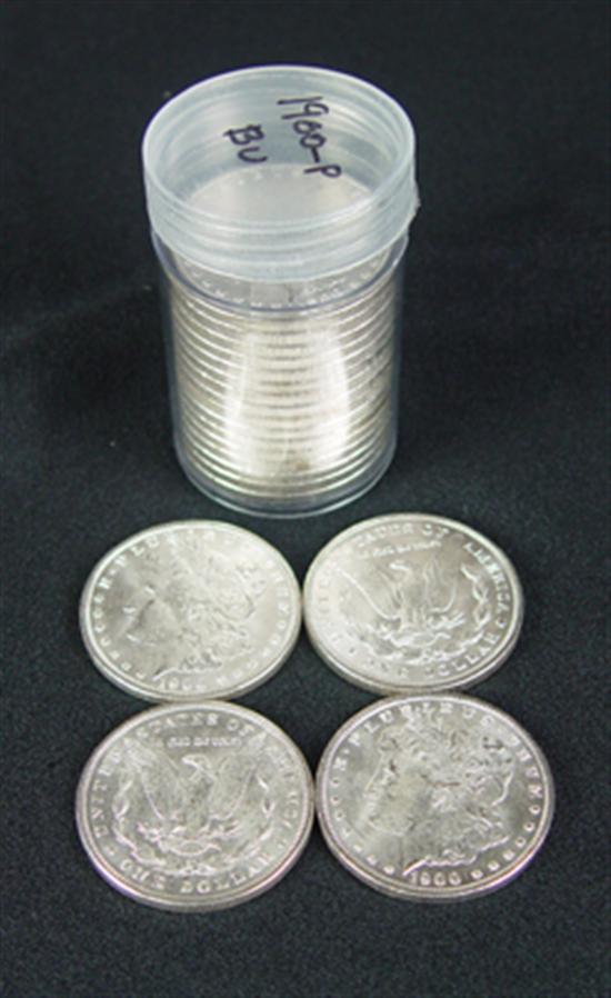 Appraisal: Very Nice Roll of -P Morgan Dollars All coins grade