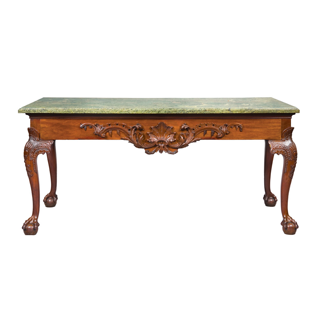 Appraisal: George II Mahogany Console Circa The rectangular molded marble top