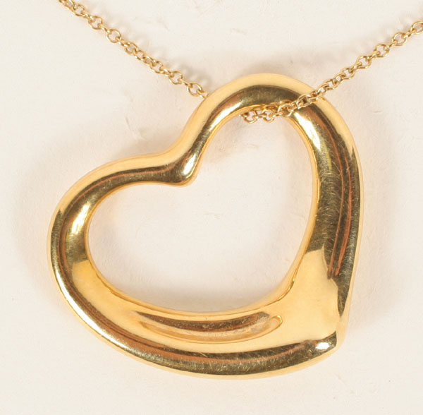 Appraisal: Tiffany Co Elsa Peretti K yellow gold open heart pendant