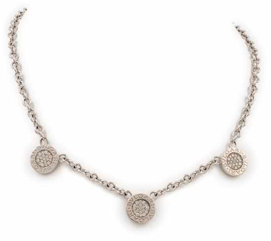 Appraisal: A DIAMOND AND ONYX NECKLACE BY BVLGARI From the 'Bvlgari'