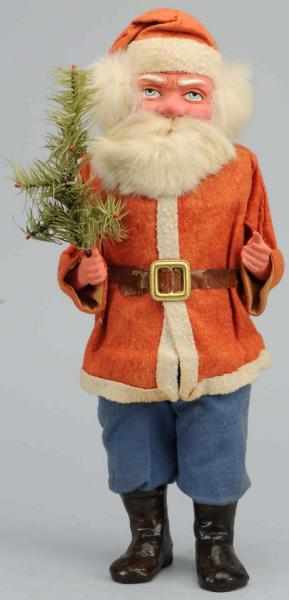 Appraisal: Santa Holding Fir Trees Rabbit fur beard Condition Excellent Size