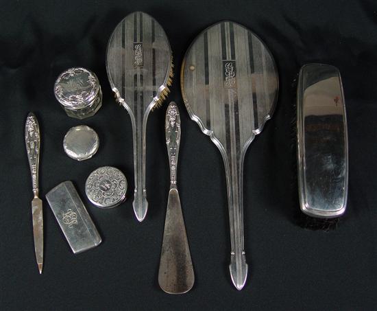 Appraisal: Group of Sterling Dressing Accessories Consisting of sterling dresser set