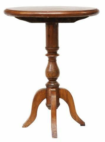 Appraisal: Continental walnut pedestal table th c oval top with molded