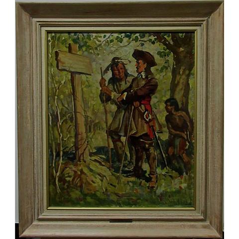 Appraisal: CHARLES WILLIAM JEFFERYS CANADIAN - CHAMPLAIN AND INDIAN OIL ON