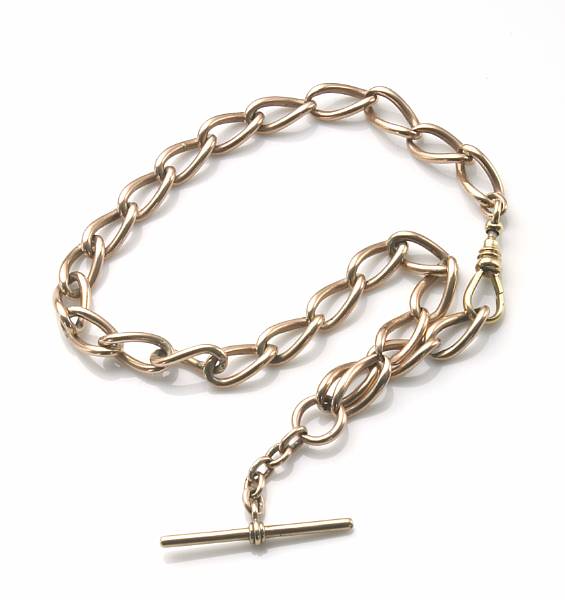 Appraisal: A rose gold watch chain grs