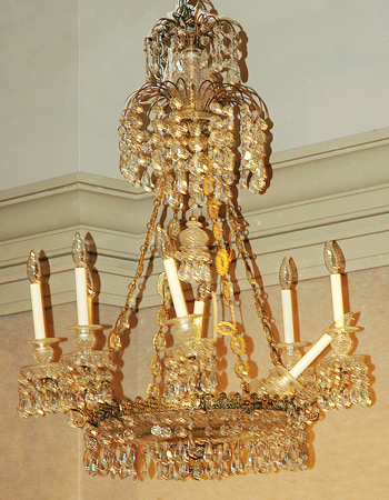 Appraisal: Late Baltic Neoclassical Style Gilt-Metal and Cut Glass Eight-Light Chandelier