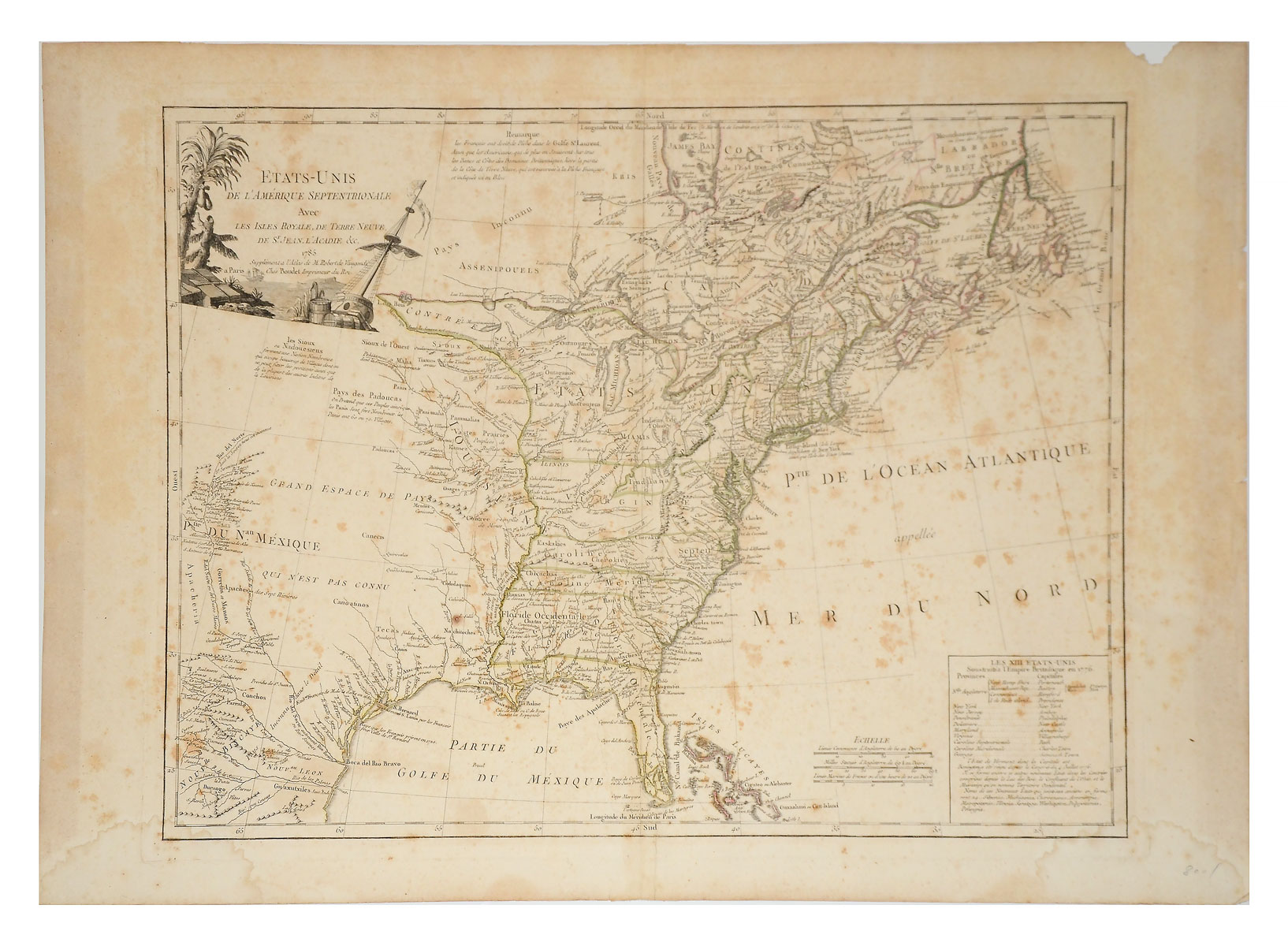 Appraisal: EARLY UNITED STATES MAP Early American map by Charles Francois