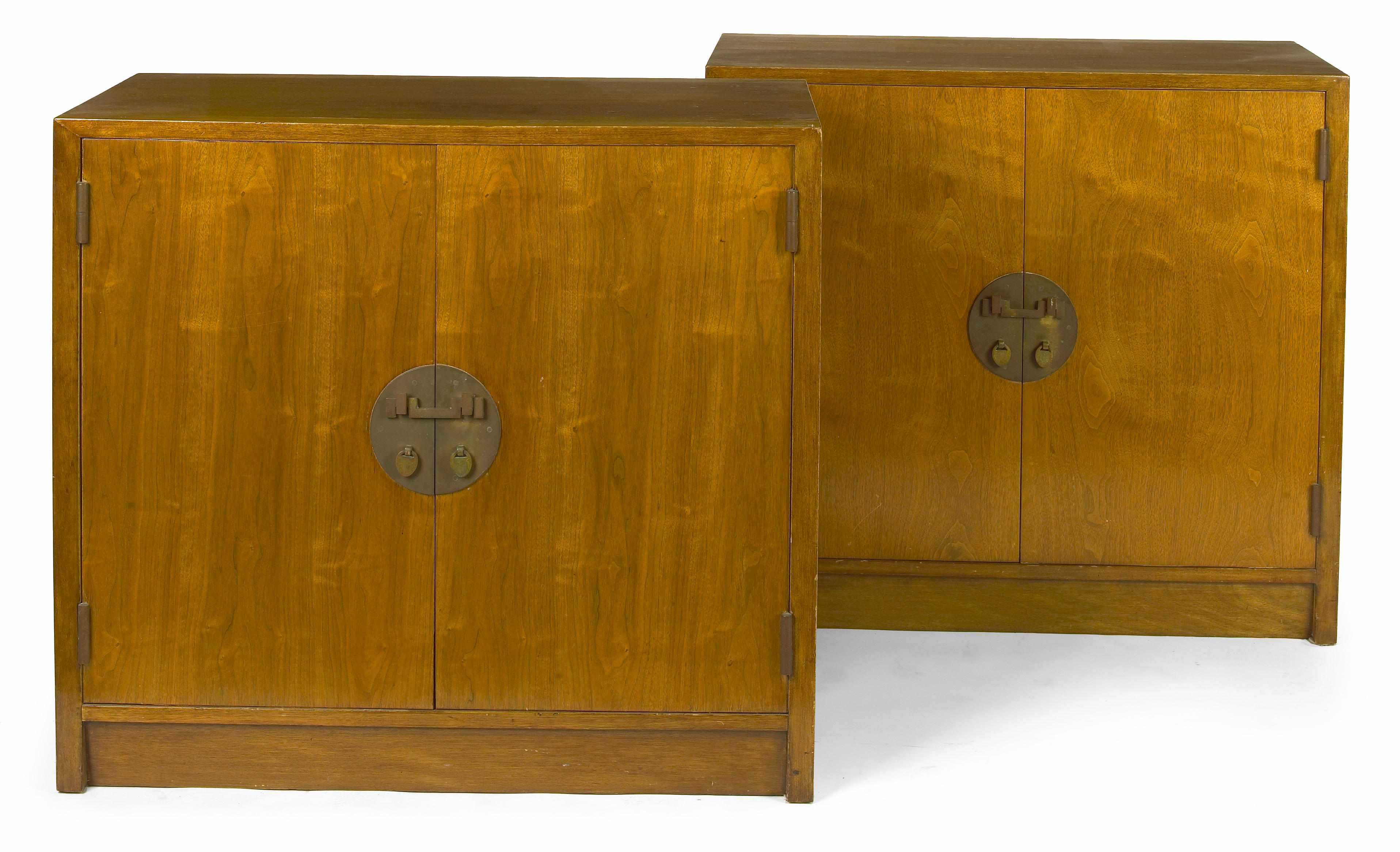 Appraisal: A pair of Edward Wormley for Dunbar brass mounted walnut