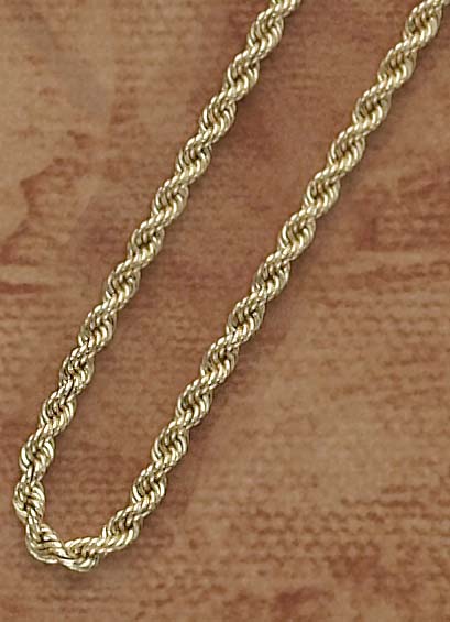 Appraisal: GOLD ROPE CHAIN k yellow gold rope chain Length inches