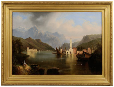 Appraisal: Edmund C Coates New York - Italian Lake with Figures