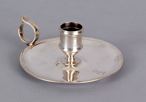 Appraisal: Baltimore silver chamberstick ca bearing the touch of A E