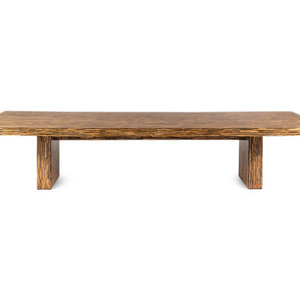 Appraisal: An R and Y Agousti Bamboo and Resin Veneered Dining