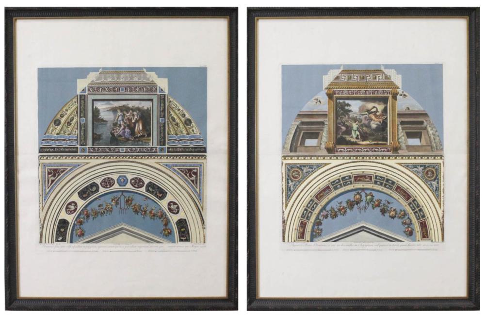 Appraisal: GIOVANNI JOHAN OTTAVIANI Italy - two large hand colored engravings